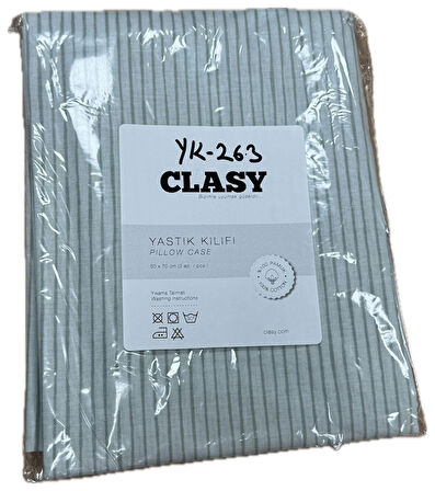 Clasy Ranforce %100 Pamuk 2 Adet Yastık Kılıfı Yeşil Çiçekli
