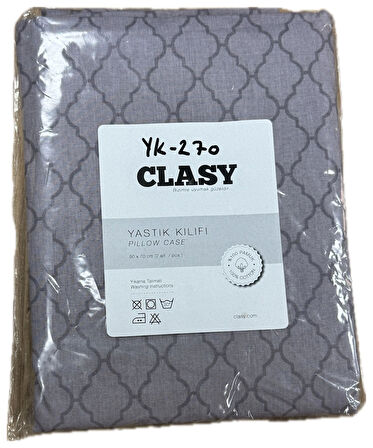 Clasy Ranforce %100 Pamuk 2 Adet Yastık Kılıfı Çizgili Desenli Mor