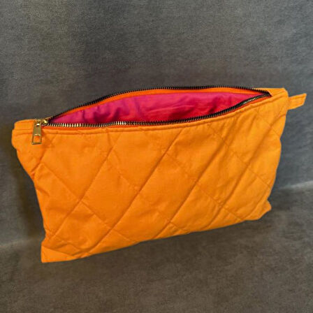 Uretti - Ege 7366 2396 El Yapımı Turuncu Renk Clutch / Portföy Çanta - 20cm x 30cm