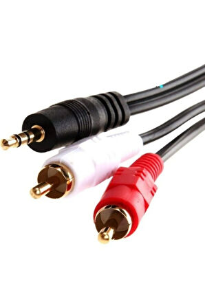 3.5 Mm Stereo To 2rca Kablosu Aux Tos Ses 1.5 Mt Kablo Sound Audıo Erkek Ara Kulaklık Standart