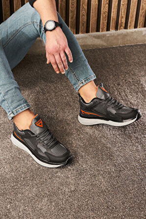 Günlük Erkek Sneaker Fileli Bağcıklı Kalın Tabanlı Rahat Spor Ayakkabı 4267