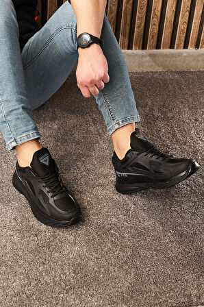 Günlük Erkek Sneaker Fileli Bağcıklı Kalın Tabanlı Rahat Spor Ayakkabı 4267