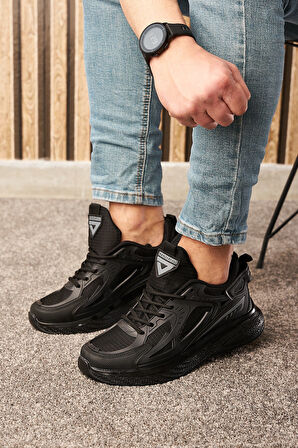 Günlük Erkek Sneaker Fileli Bağcıklı Kalın Tabanlı Rahat Spor Ayakkabı 4267