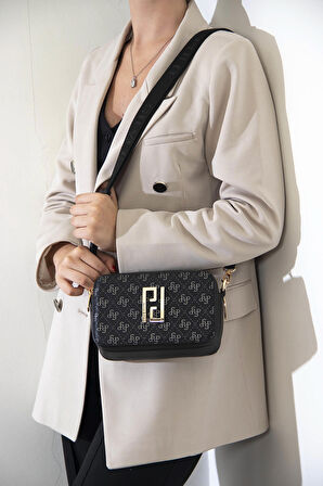 Silver Polo  Kadın Çapraz Çanta 1078-42681 ÇAPRAZ Kadın ÇANTASI M178 SİYAH PLATİN-MAT SİYAH