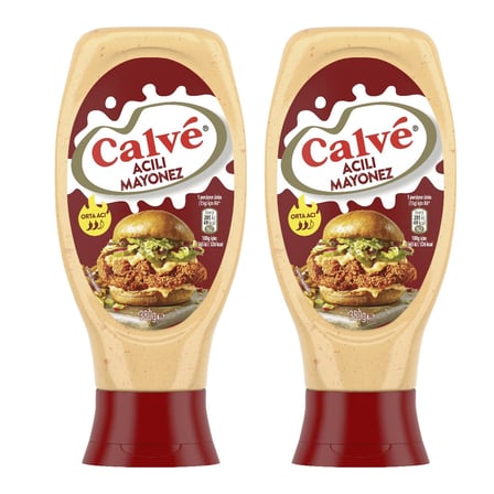 Calve Acılı Mayonez 380 gr 2 li