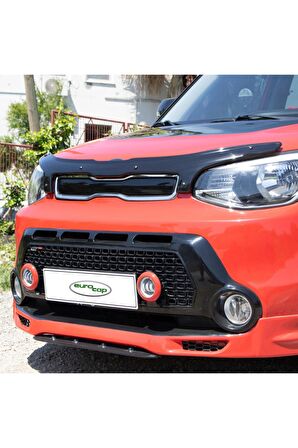 Kia Soul Ön Kaput Koruma Rüzgarlığı 3mm Akrilik (ABS) Parlak Siyah Black Deflektör 2015->