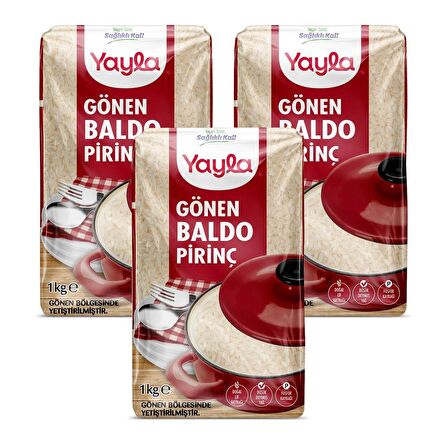 Yayla Gönen Baldo Pirinç 1 kg 3 lü
