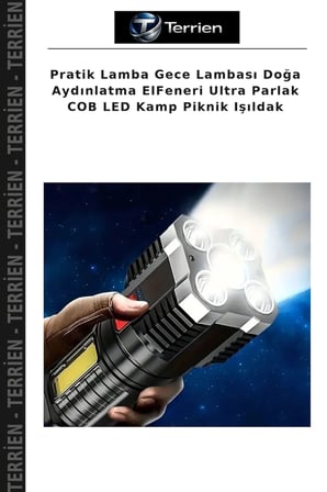 Pratik Lamba Gece Lambası Doğa Aydınlatma ElFeneri Ultra Parlak COB LED Kamp Piknik Işıldak