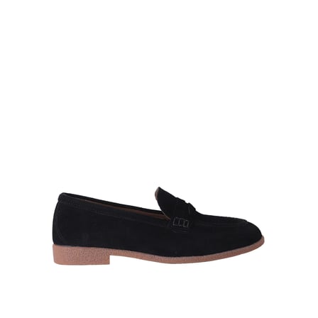 KADIN SÜET PENNY LOAFER BABET AYAKKABI SİYAH - HOBBY MB262150S