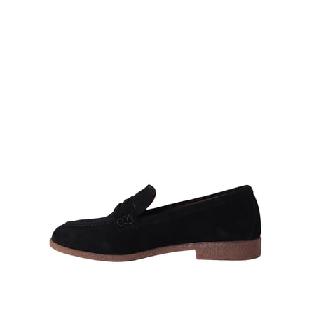 KADIN SÜET PENNY LOAFER BABET AYAKKABI SİYAH - HOBBY MB262150S