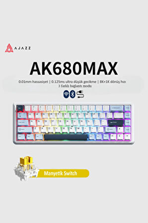 Ak680 Max Kablosuz Manyetik Switch Mekanik Oyun Klavyesi-rapid Trigger-0.125 Ms Gecikme
