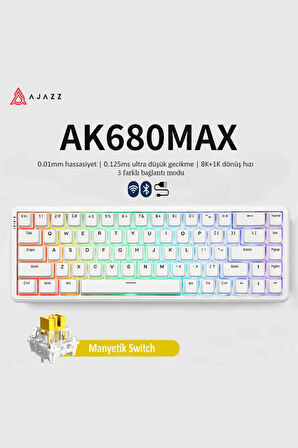 Ak680 Max Kablosuz Manyetik Switch Mekanik Oyun Klavyesi-rapid Trigger-0.125 Ms Gecikme