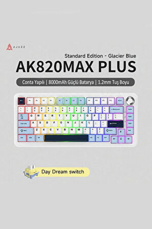AK820 MAX PLUS - Hot-Swap-Dinamik RGB Mekanik Oyun Klavyesi Day Dream Switch - Lacivert Beyaz