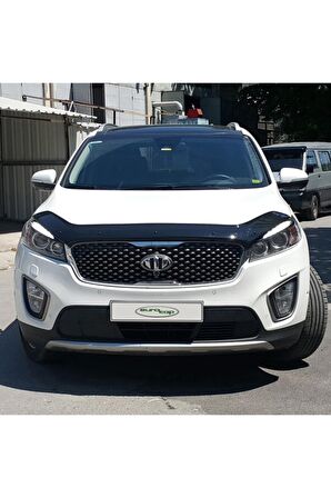 Kia Sorento Ön Kaput Koruma Rüzgarlığı 3mm Akrilik (ABS) Parlak Siyah Deflektör 2016-2018