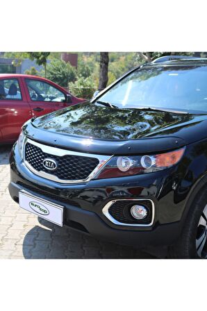 Kıa Sorento Ön Kaput Koruma Rüzgarlığı 3mm Akrilik (Abs) Parlak Siyah Deflektör 2010-2014