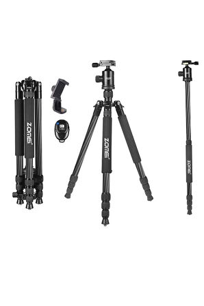Z818C Profesyonel Karbon Fiber Tripod-Monopod-Ultra Hafif Materyal