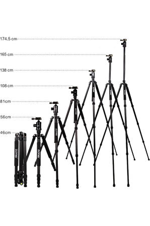 Z818C Profesyonel Karbon Fiber Tripod-Monopod-Ultra Hafif Materyal