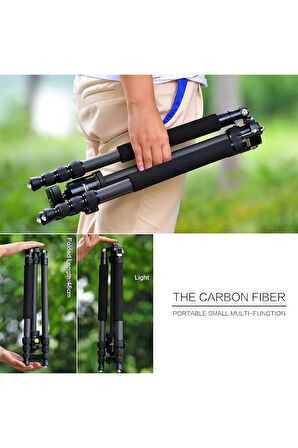 Z818C Profesyonel Karbon Fiber Tripod-Monopod-Ultra Hafif Materyal