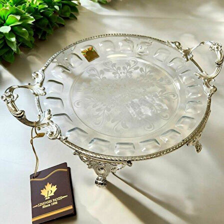Royking Ayaklı Yuvarlak Sunum Tabağı 29x23x5cm CRS127-1