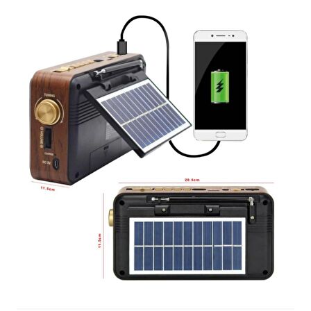 Cannavaro CM-320 BT Nostaljik Solar Radyo