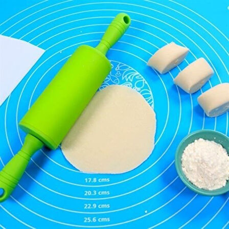 caselka® 40*50 cm Silikon Ölçekli Kullanımı Kolay Hamur Açma Matı Ekmek Mantı Makarna Hamuru Yoğurma