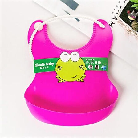 By Nevser® Çocuk Bebek Mama Önlüğü Dökülme Engelleyici Bükülebilir Pembe