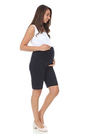 IŞŞIL 4440-Pamuk Lycra Hamile Penye Şort Siyah-XL
