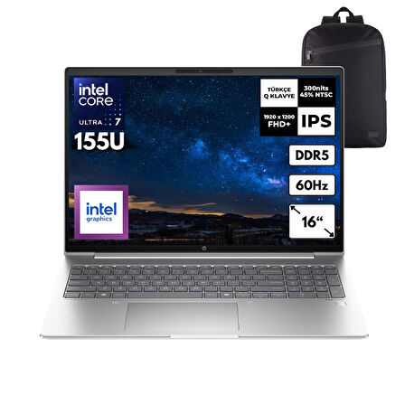 HP Probook 460 G11 Ultra 7-155U 32-GBDDR5 512 GB Intel Graphics 16" WUXGA Windows 10 Home + HMF Sırt Çantası A23BCEAHMF97