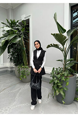 Arin Bezayağı Çizgili Yelekli Takım TNS-4387