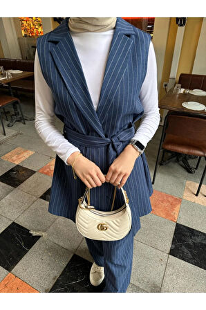 Arin Bezayağı Çizgili Yelekli Takım TNS-4387