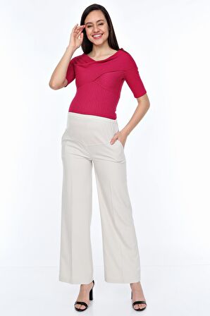 IŞŞIL 4262-Hamile Basenden Bol Paça Kumaş Pantolon