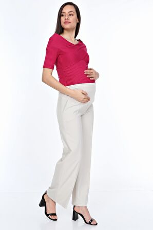 IŞŞIL 4262-Hamile Basenden Bol Paça Kumaş Pantolon