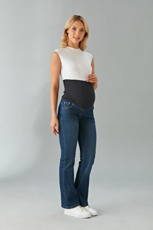 IŞŞIL 4530-İspanyol Paça Hamile Slim Fit Kot Pantolon