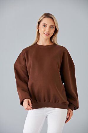 IŞŞIL 6487-Üç İplik Şardonlu Hamile Sweatshirt