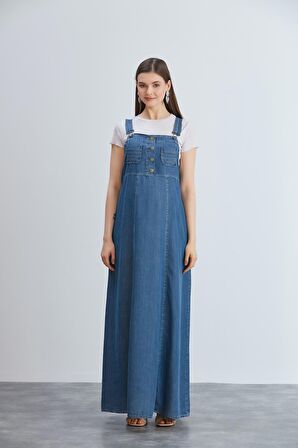 IŞŞIL 442-Mini Cep Hamile Liyosel Tulum Maxi Elbise