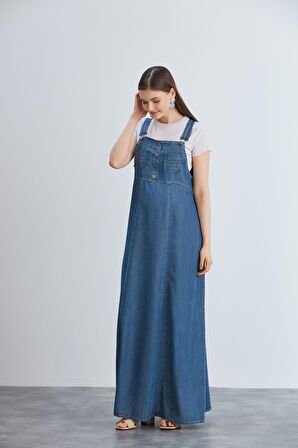 IŞŞIL 442-Mini Cep Hamile Liyosel Tulum Maxi Elbise