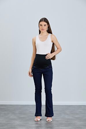 IŞŞIL 4541-ispanyol Paça Lycralı Hamile Kot Pantolon