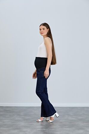 IŞŞIL 4541-ispanyol Paça Lycralı Hamile Kot Pantolon