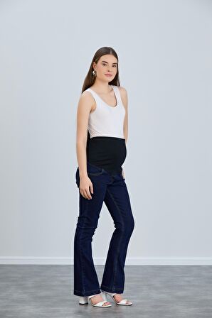 IŞŞIL 4541-ispanyol Paça Lycralı Hamile Kot Pantolon