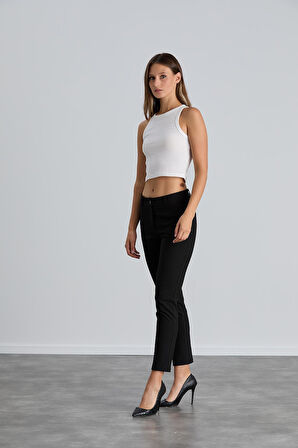 IŞŞIL 4548-Bilek Boy Dar Paça Kumaş Pantolon