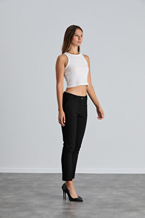 IŞŞIL 4548-Bilek Boy Dar Paça Kumaş Pantolon