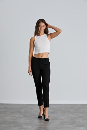 IŞŞIL 4548-Bilek Boy Dar Paça Kumaş Pantolon