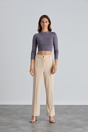 IŞŞIL 4549-Yüksek Bel Çimalı Palazzo Pantolon