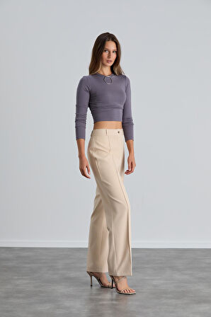 IŞŞIL 4549-Yüksek Bel Çimalı Palazzo Pantolon