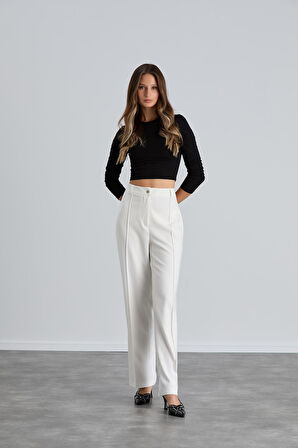 IŞŞIL 4549-Yüksek Bel Çimalı Palazzo Pantolon