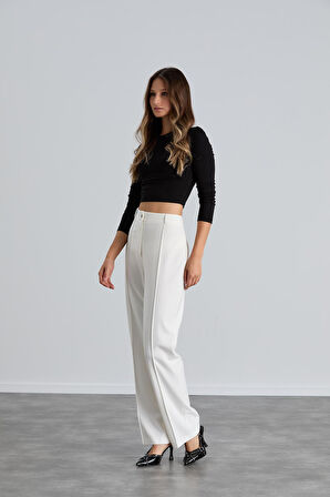 IŞŞIL 4549-Yüksek Bel Çimalı Palazzo Pantolon