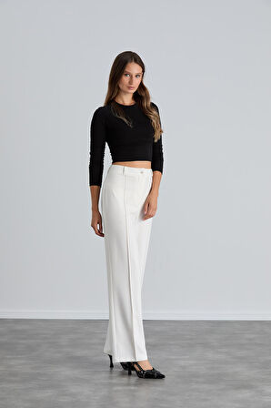 IŞŞIL 4549-Yüksek Bel Çimalı Palazzo Pantolon