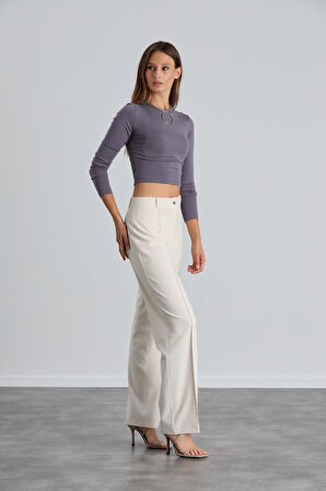 IŞŞIL 4549-Yüksek Bel Çimalı Palazzo Pantolon