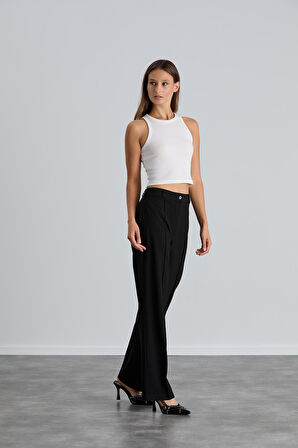 IŞŞIL 4549-Yüksek Bel Çimalı Palazzo Pantolon