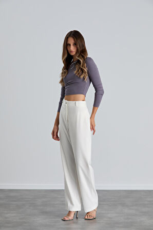 IŞŞIL 4550-Yüksek Bel Cepsiz Palazzo Pantolon